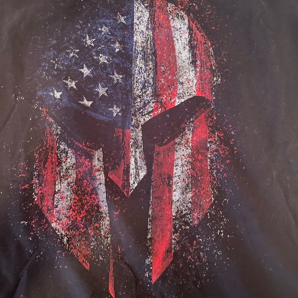 Gruntstyle Black spartan x American flag t-shirt - Picture 2 of 5